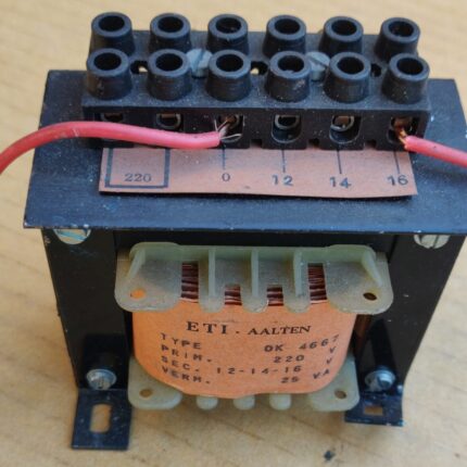 Transformator ETI, 25VA, 220V - 12/14/16V